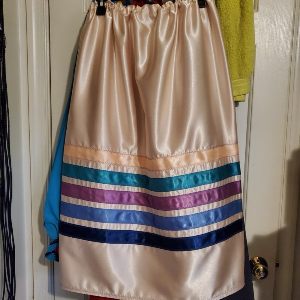 Cream A-line Knee-length Skirt for Resort Wear